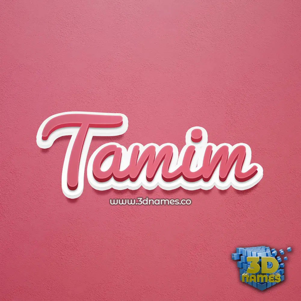 tamim in Red Scribble style - 3D name wallpaper
