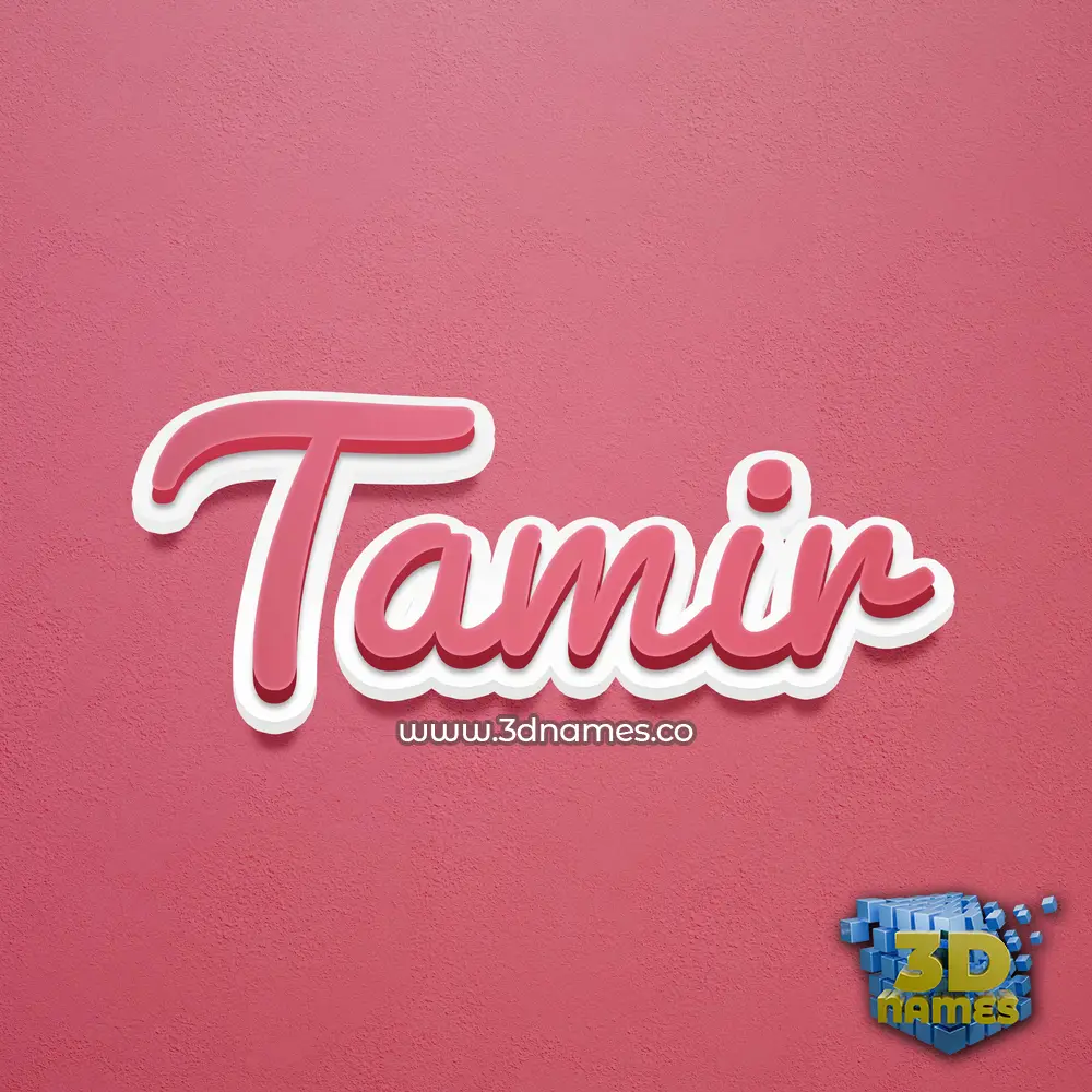 tamir in Red Scribble style - 3D name wallpaper