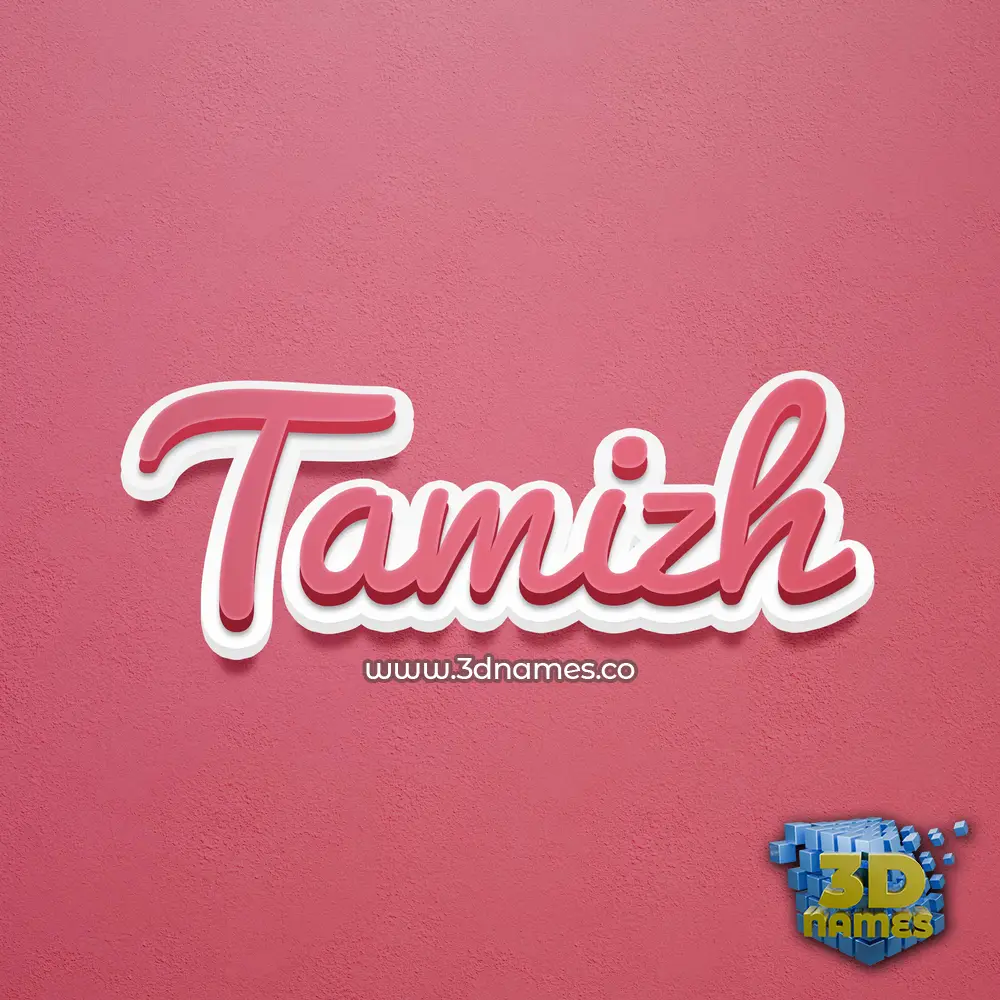 tamizh in Red Scribble style - 3D name wallpaper