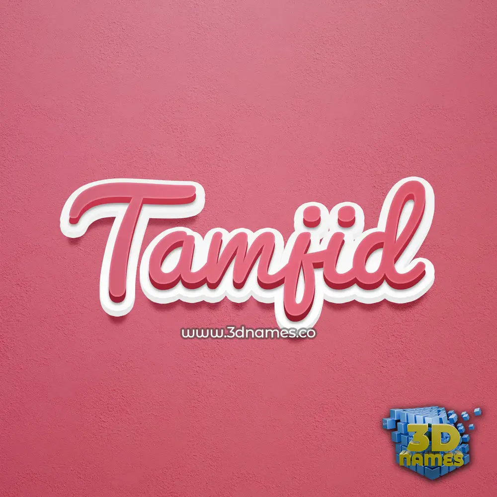 tamjid in Red Scribble style - 3D name wallpaper