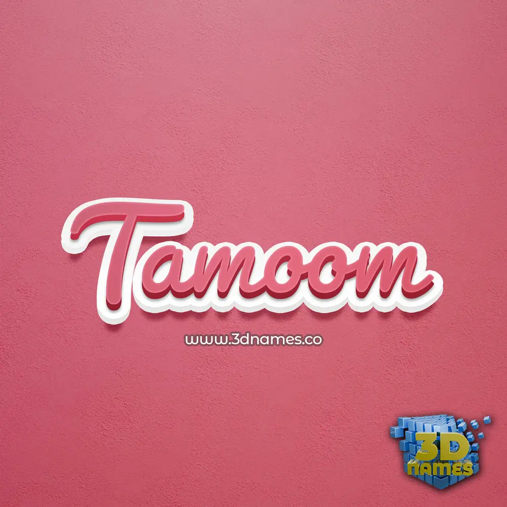 tamoom in Red Scribble style - 3D name wallpaper