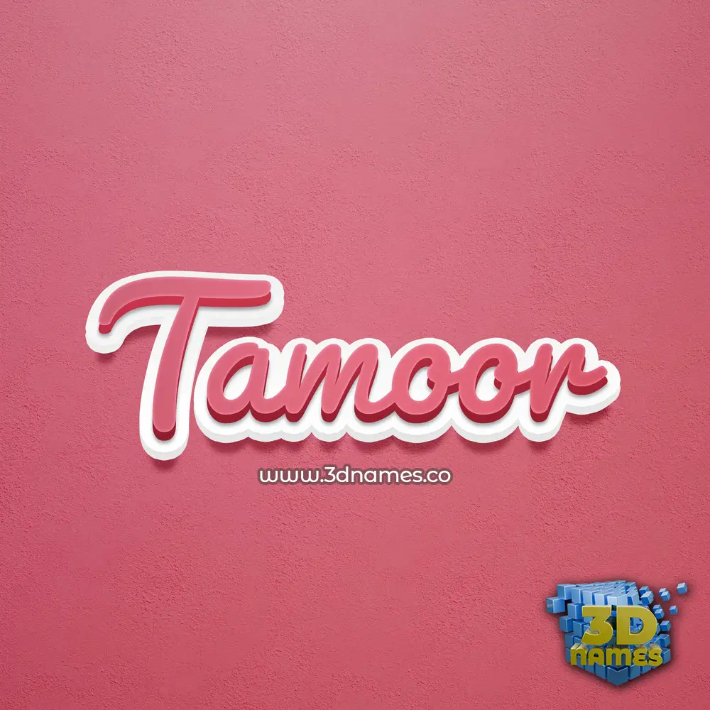 tamoor in Red Scribble style - 3D name wallpaper