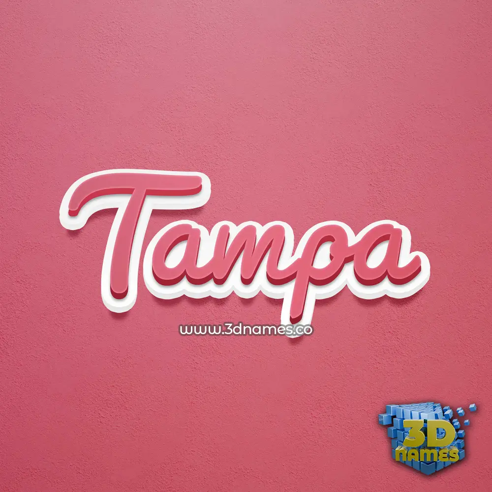 tampa in Red Scribble style - 3D name wallpaper