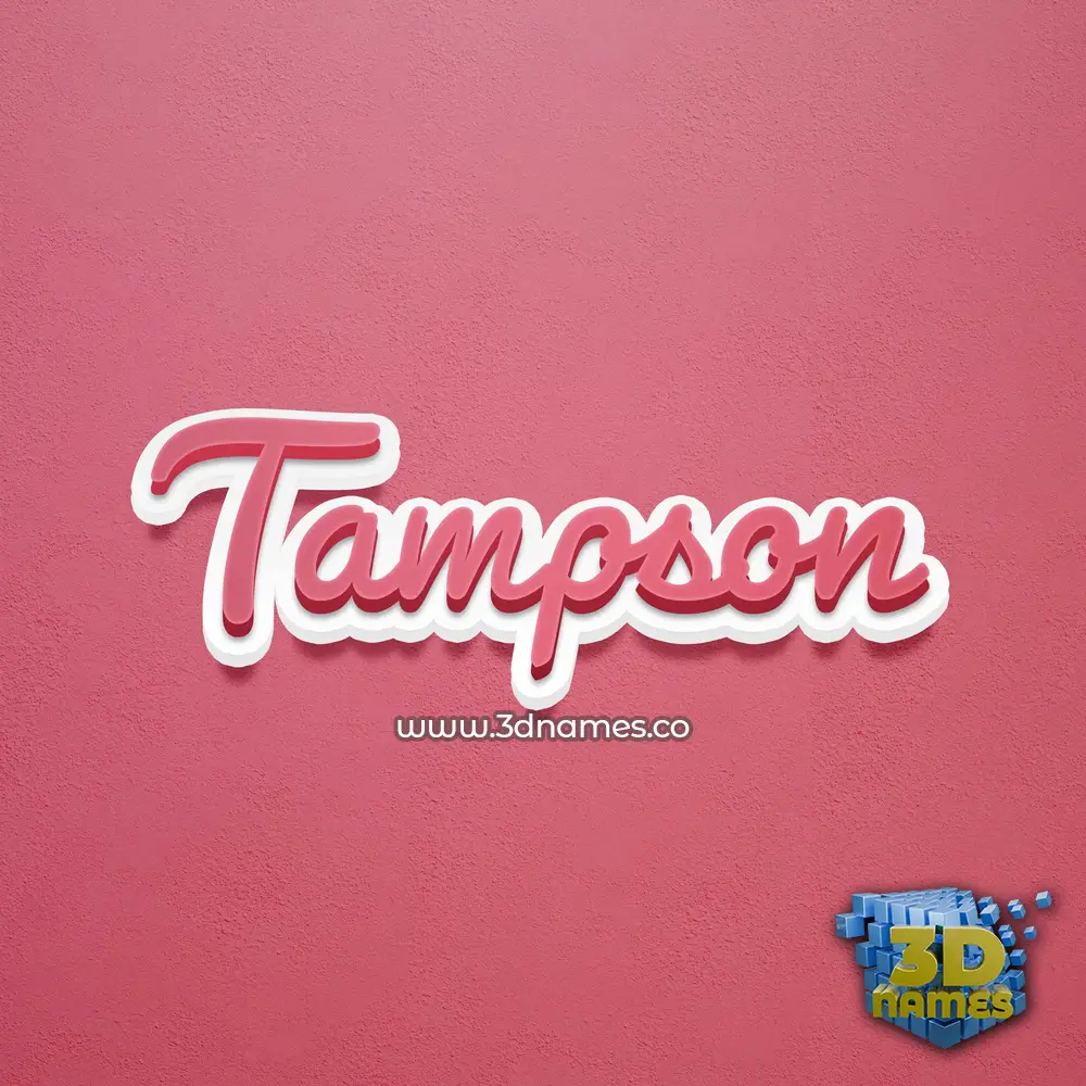 tampson in Red Scribble style - 3D name wallpaper