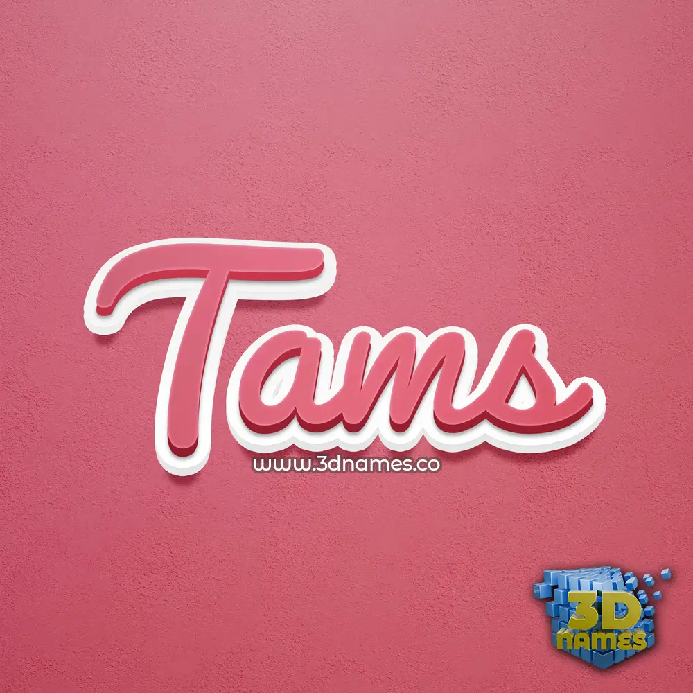 tams in Red Scribble style - 3D name wallpaper