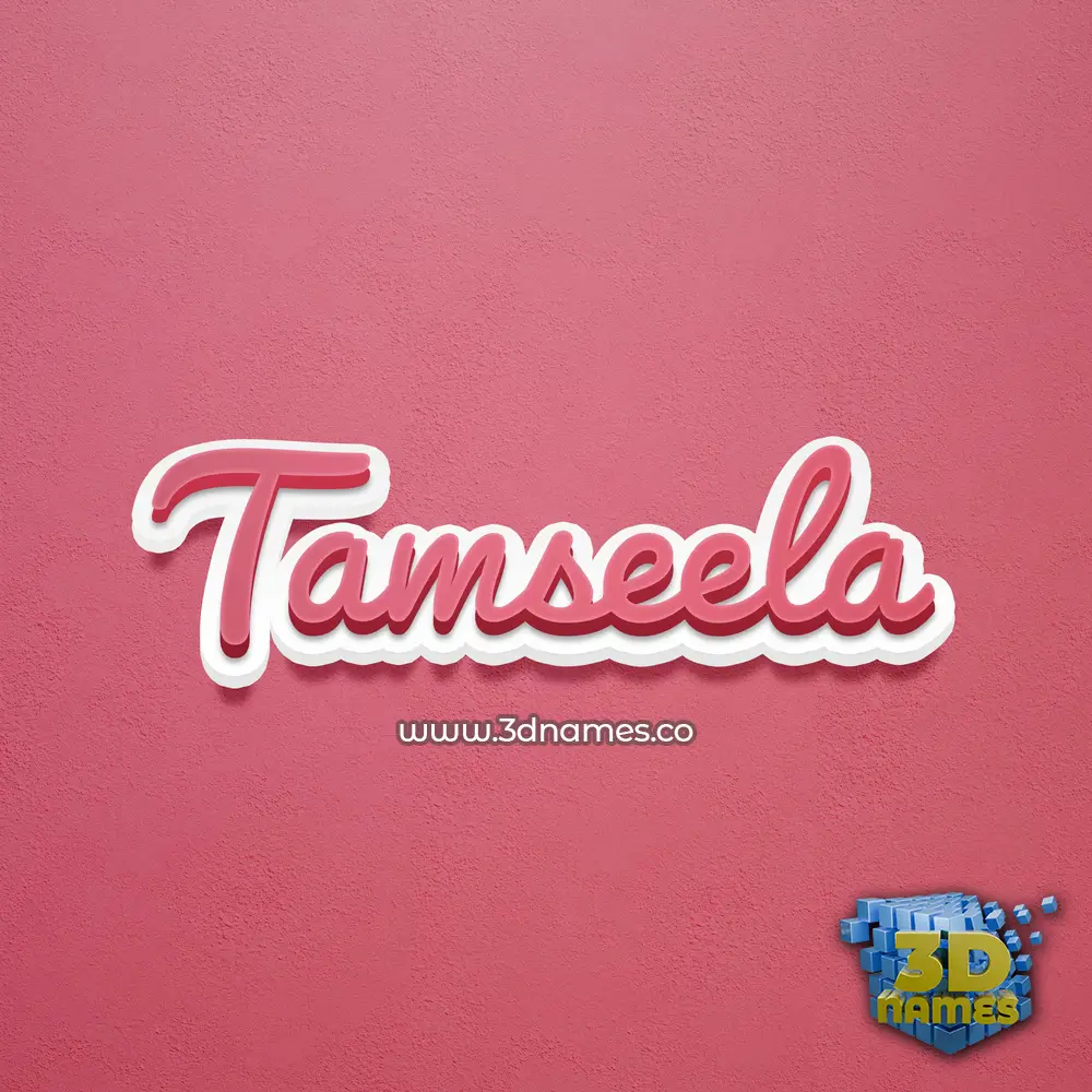 tamseela in Red Scribble style - 3D name wallpaper
