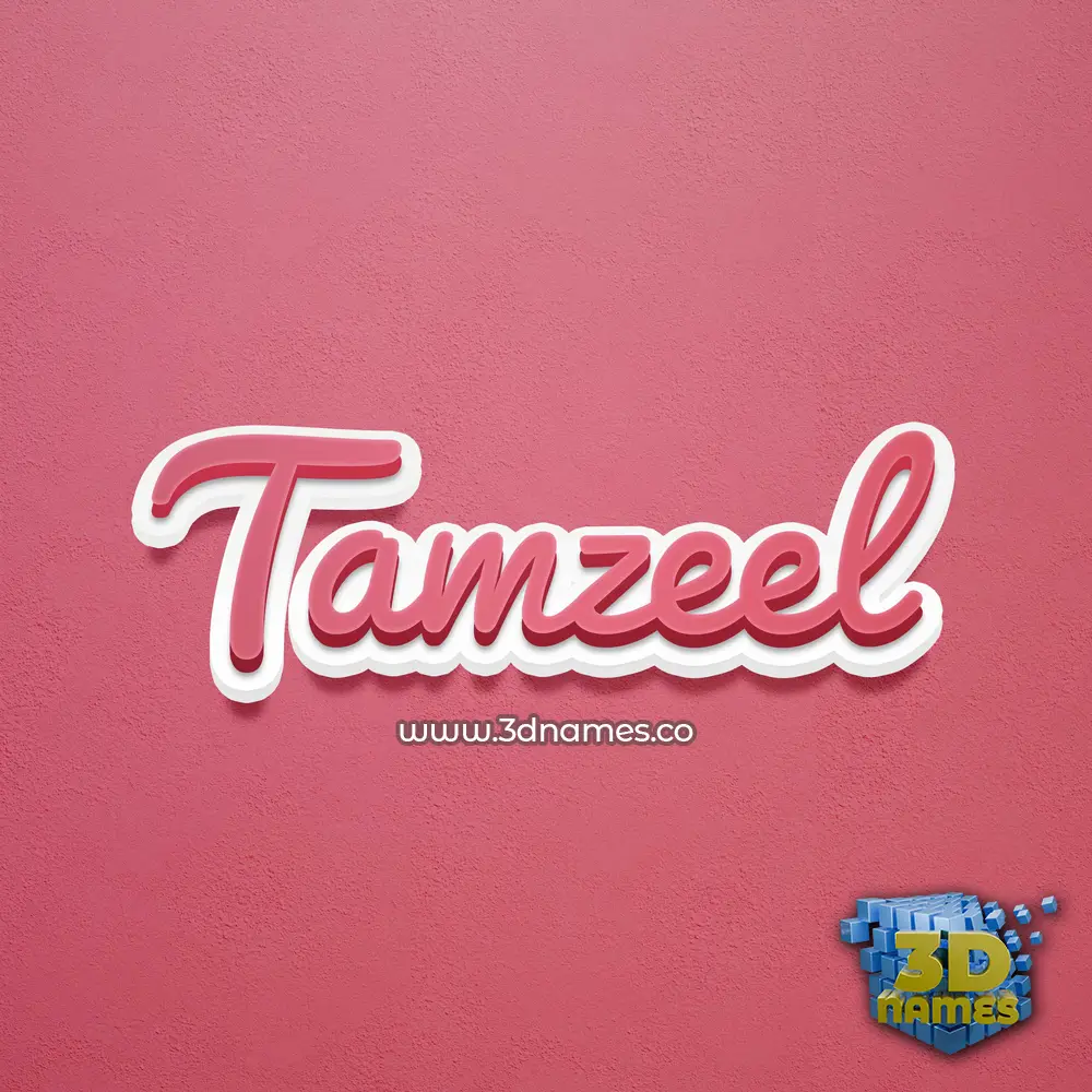 tamzeel in Red Scribble style - 3D name wallpaper