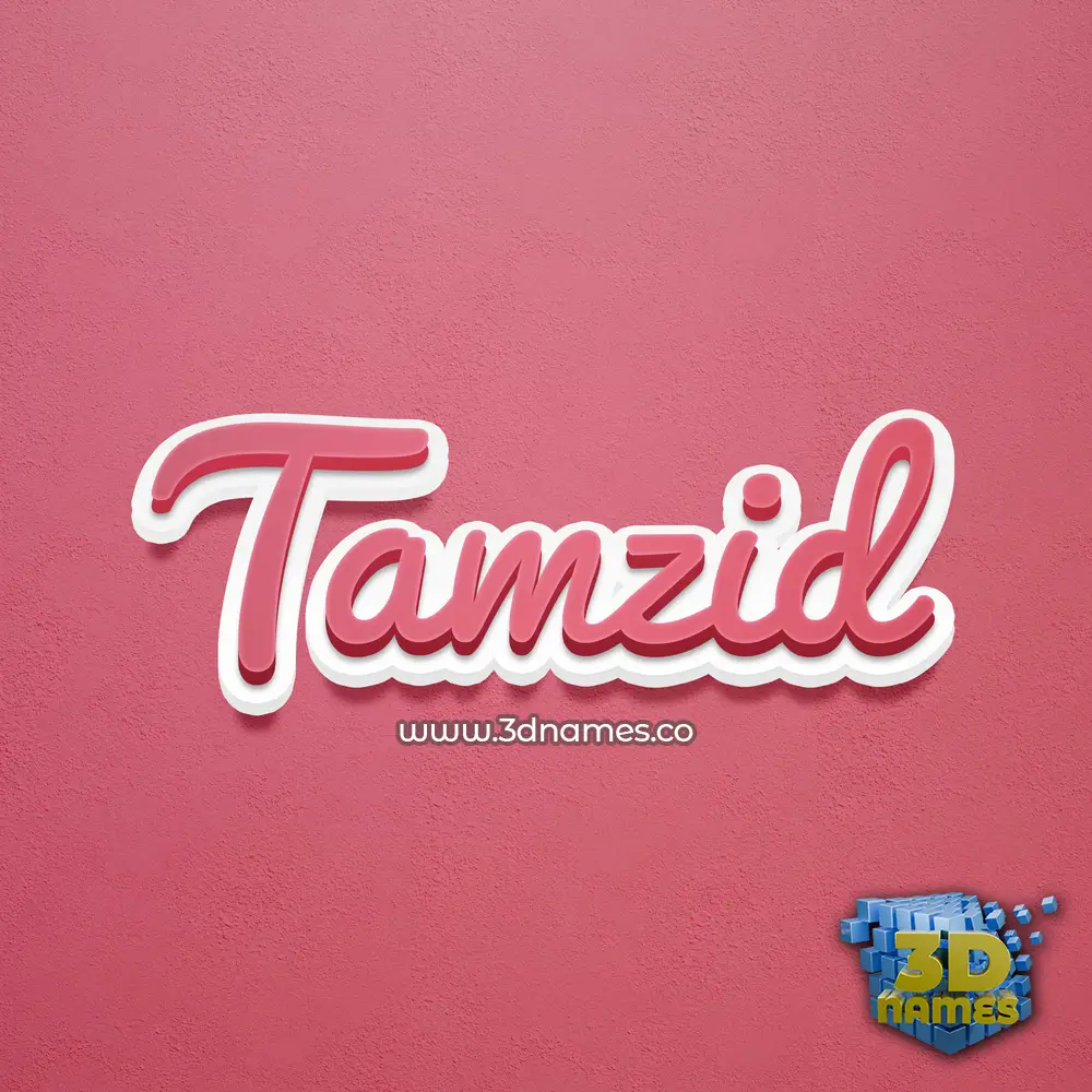 tamzid in Red Scribble style - 3D name wallpaper
