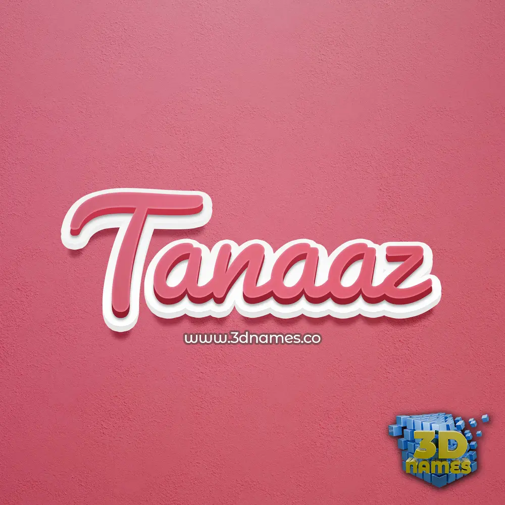 tanaaz in Red Scribble style - 3D name wallpaper