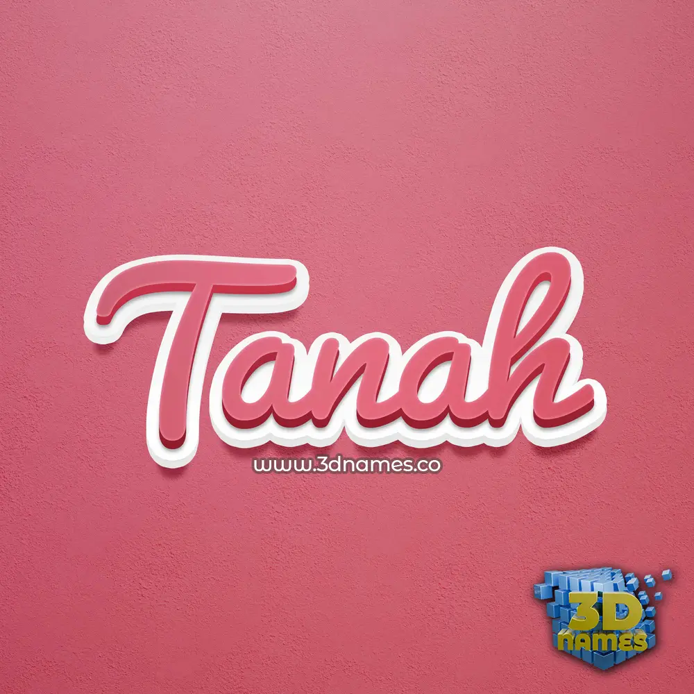 tanah in Red Scribble style - 3D name wallpaper