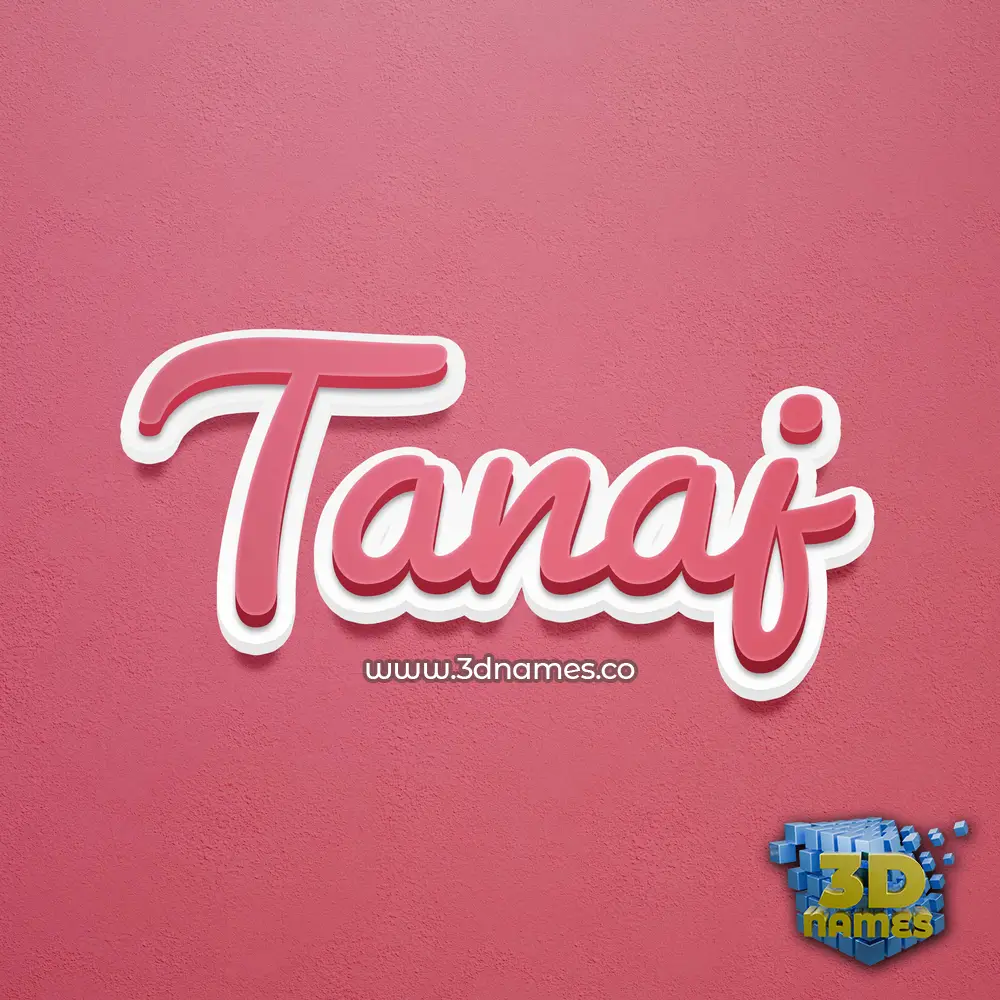 tanaj in Red Scribble style - 3D name wallpaper