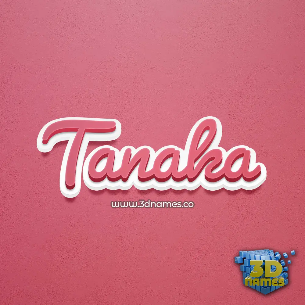 tanaka in Red Scribble style - 3D name wallpaper