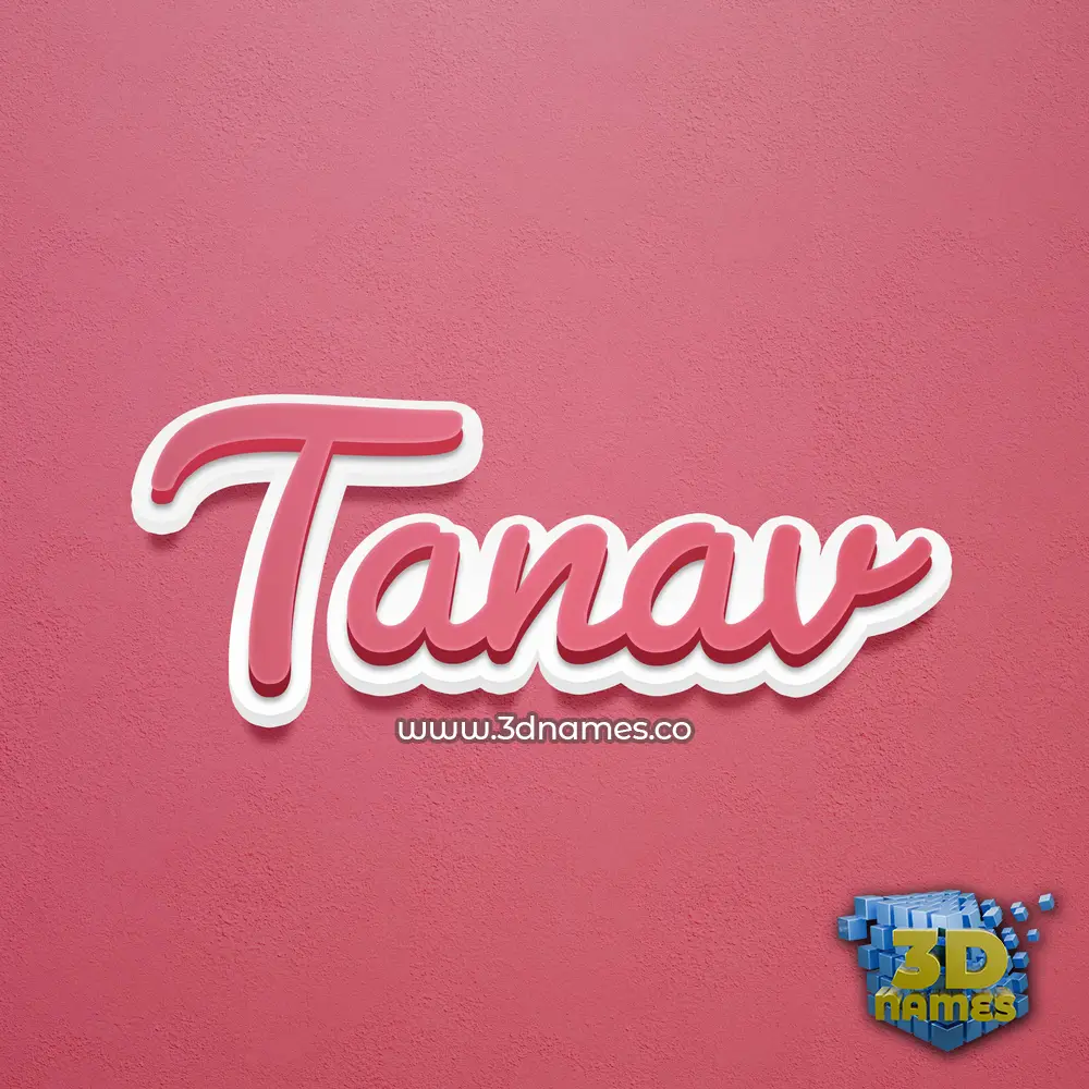 tanav in Red Scribble style - 3D name wallpaper