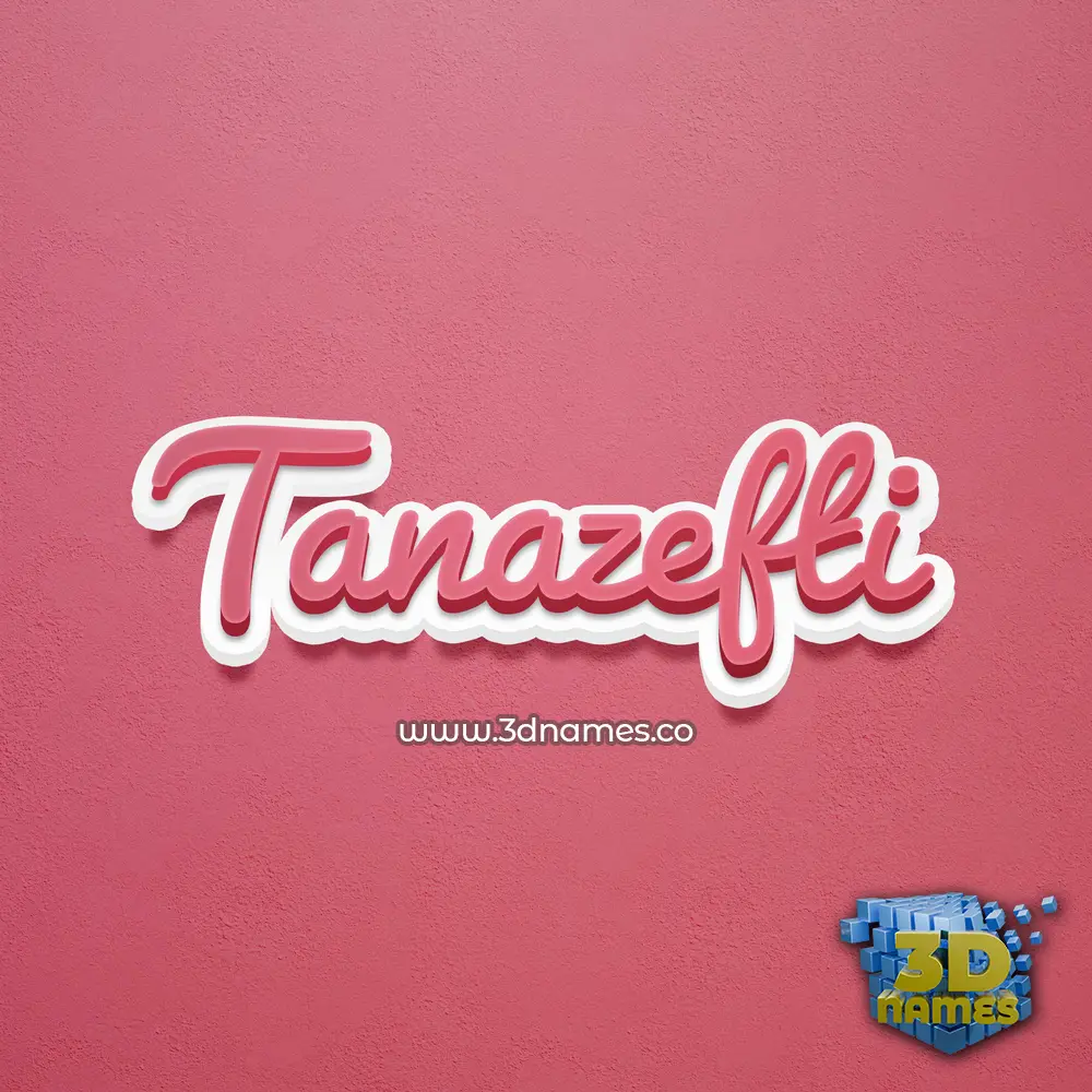 tanazefti in Red Scribble style - 3D name wallpaper