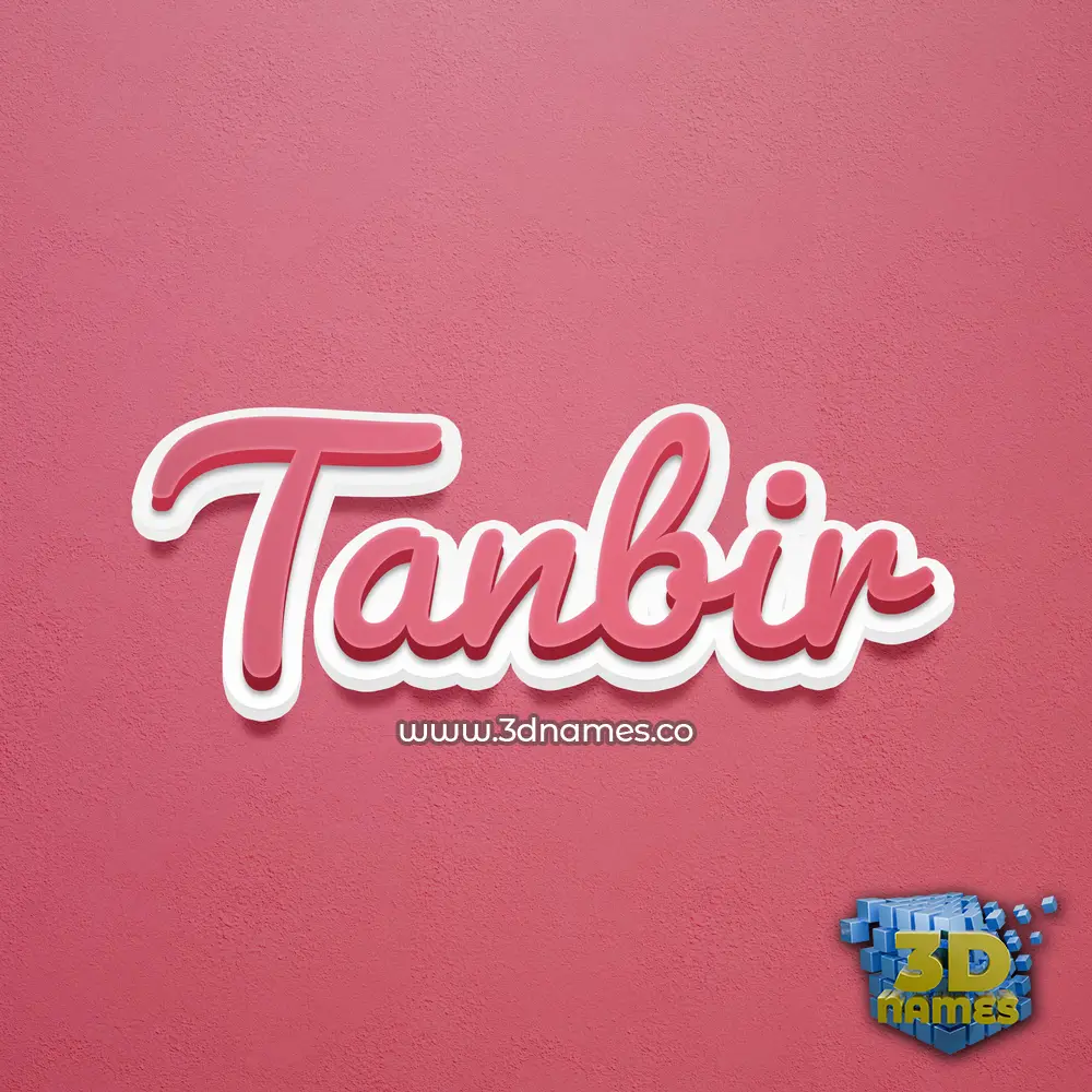 tanbir in Red Scribble style - 3D name wallpaper