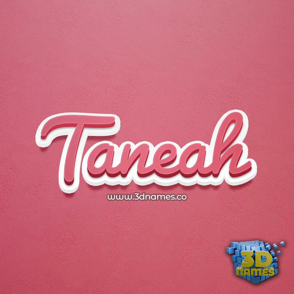 taneah in Red Scribble style - 3D name wallpaper