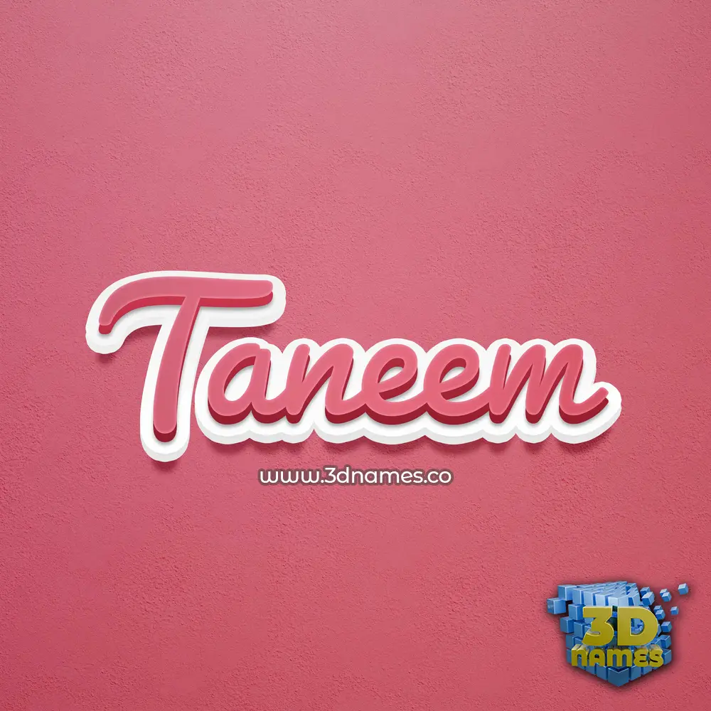 taneem in Red Scribble style - 3D name wallpaper