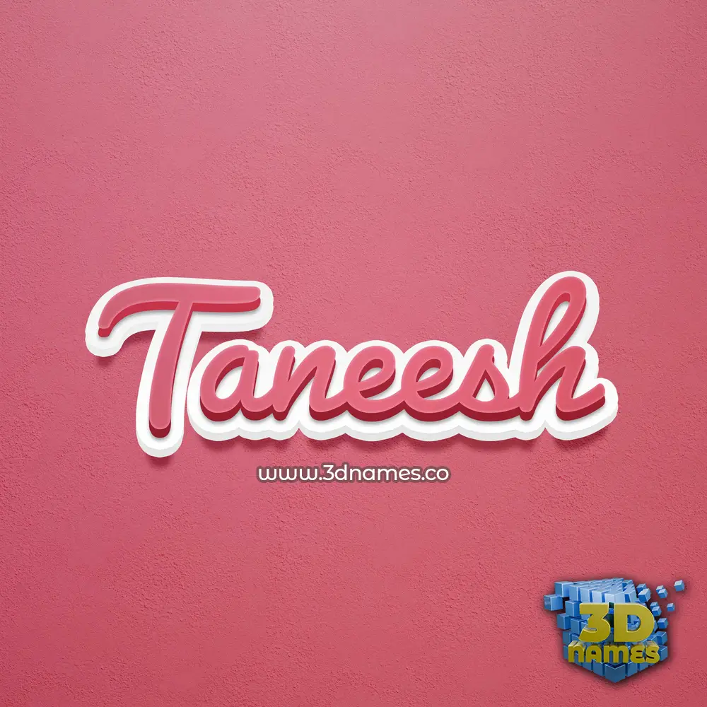 taneesh in Red Scribble style - 3D name wallpaper