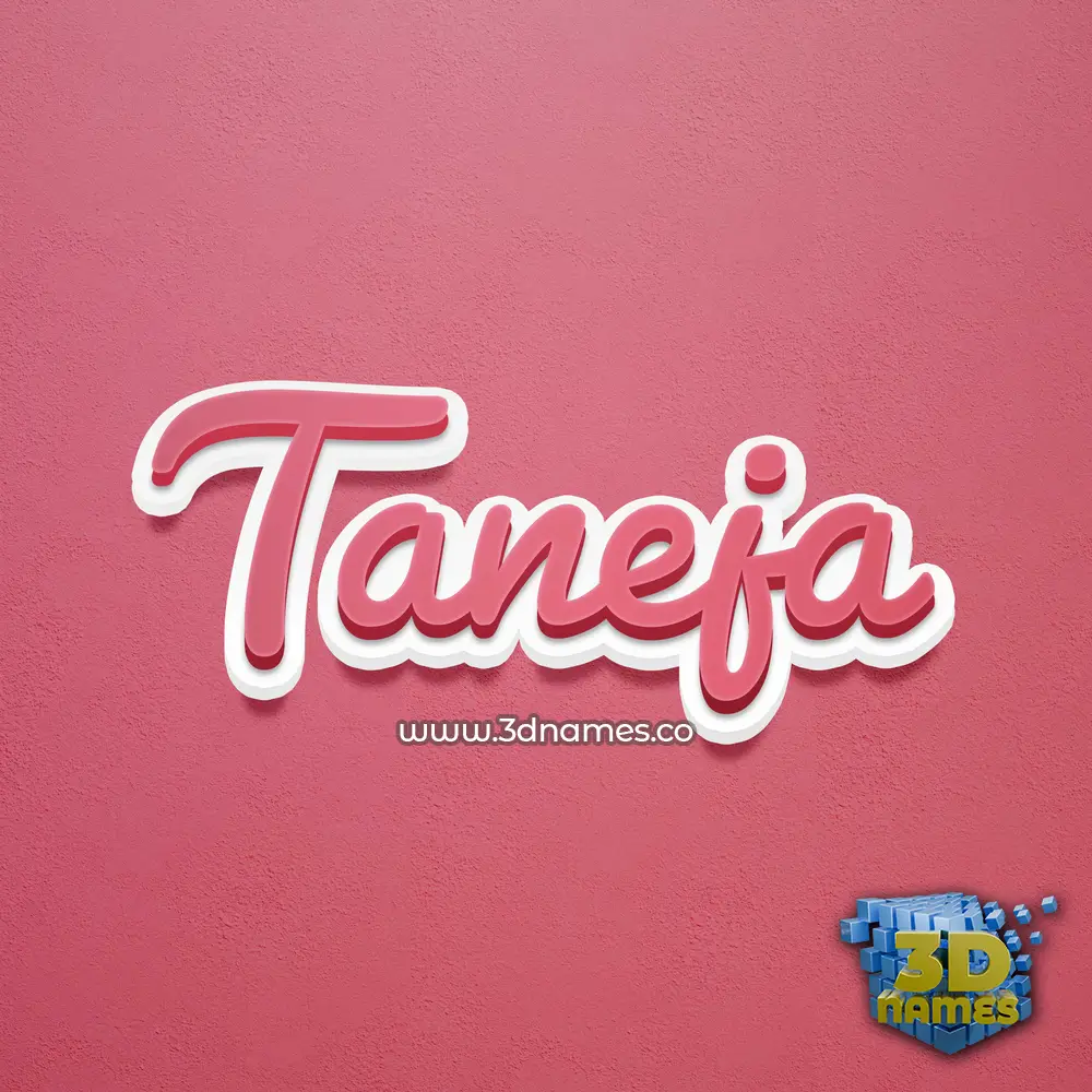 taneja in Red Scribble style - 3D name wallpaper