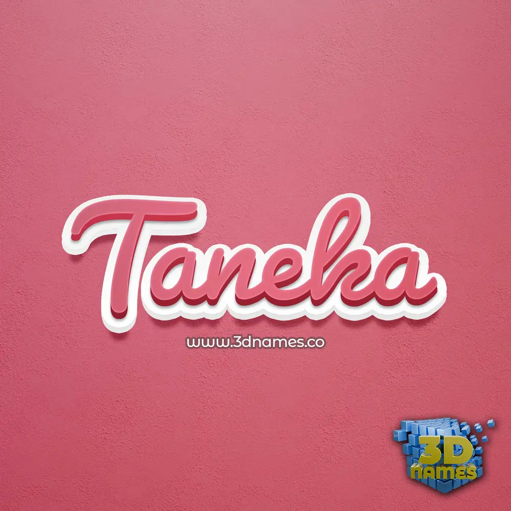 taneka in Red Scribble style - 3D name wallpaper