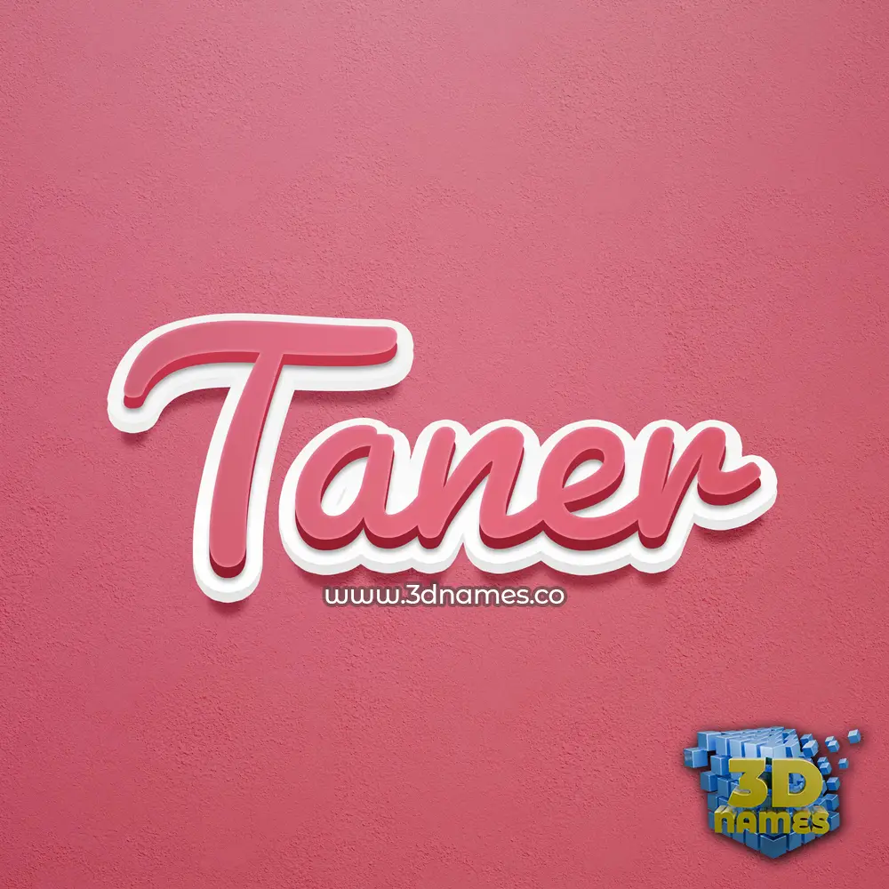 taner in Red Scribble style - 3D name wallpaper