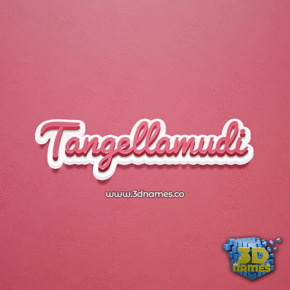tangellamudi in Red Scribble style - 3D name wallpaper