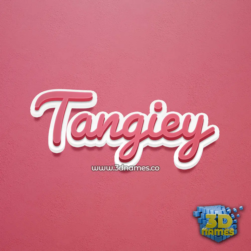 tangiey in Red Scribble style - 3D name wallpaper