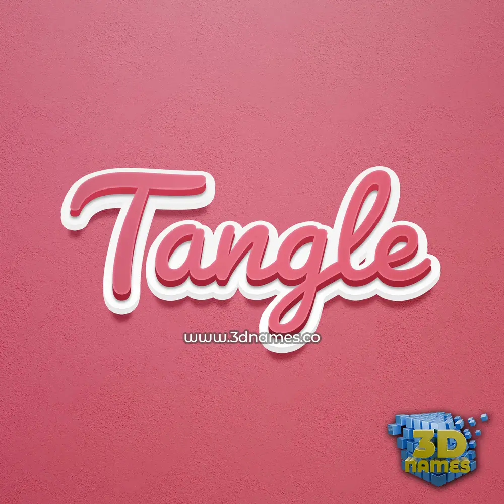 tangle in Red Scribble style - 3D name wallpaper