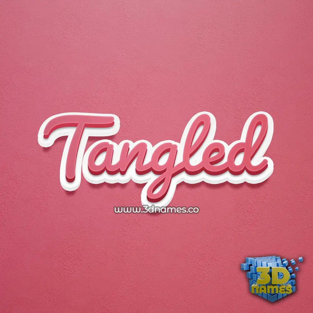 tangled in Red Scribble style - 3D name wallpaper