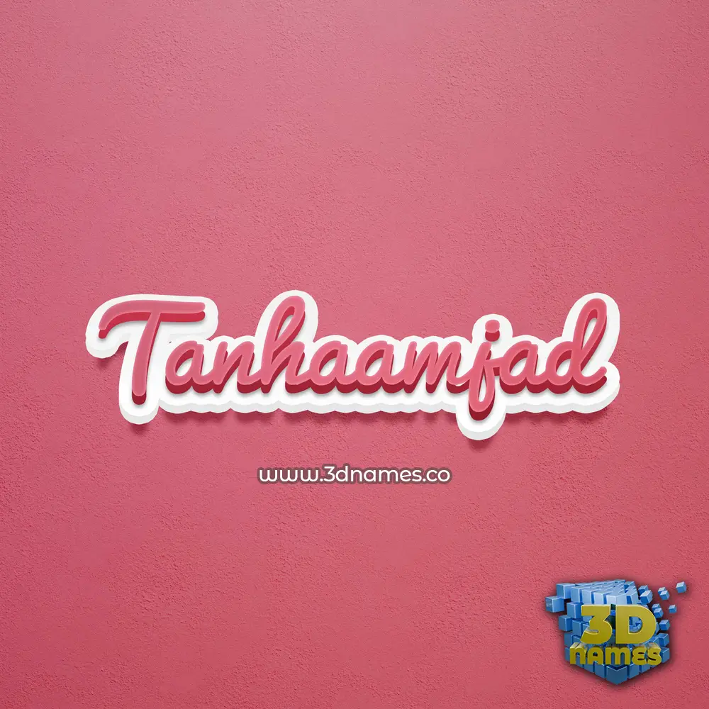 tanhaamjad in Red Scribble style - 3D name wallpaper