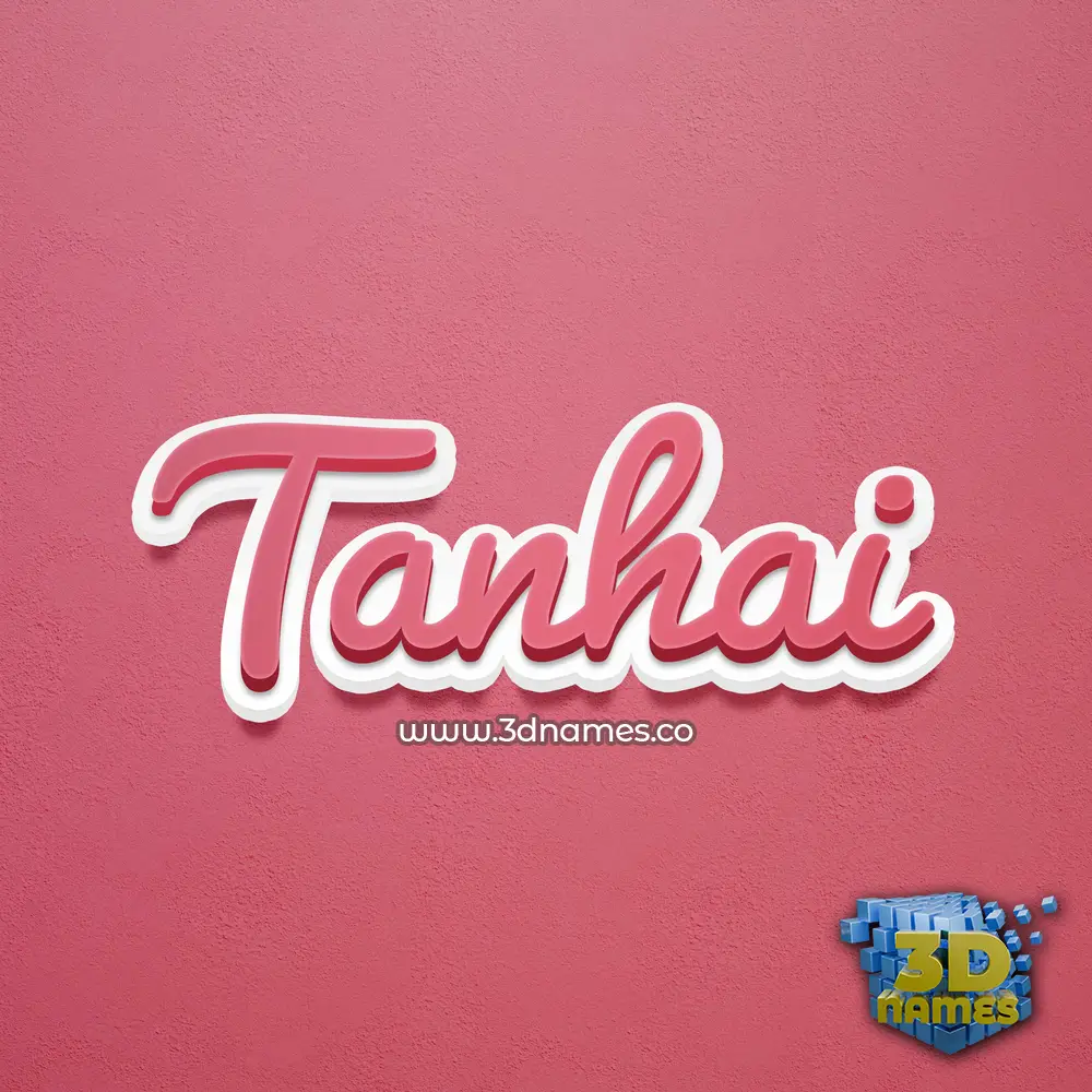 tanhai in Red Scribble style - 3D name wallpaper