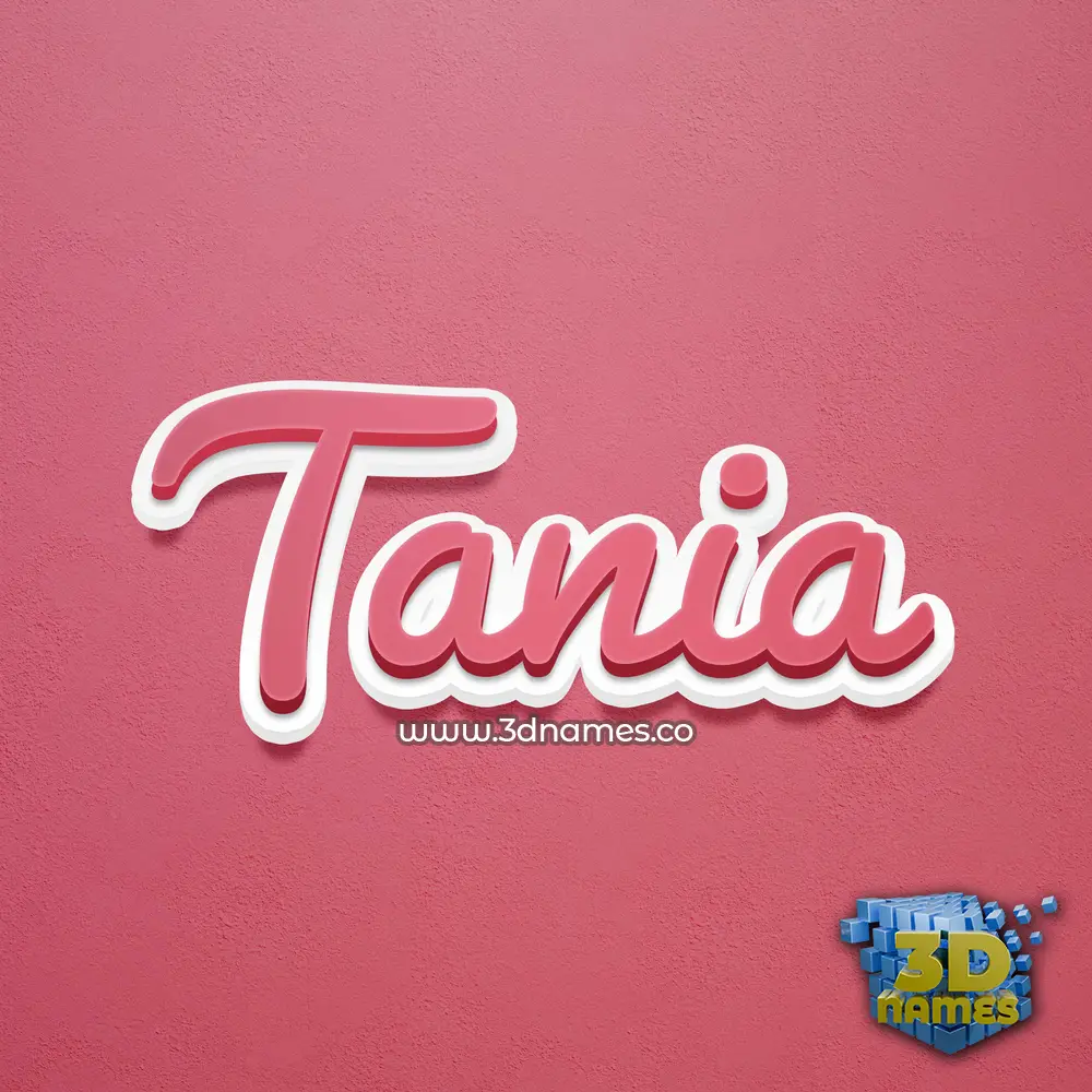 tania in Red Scribble style - 3D name wallpaper