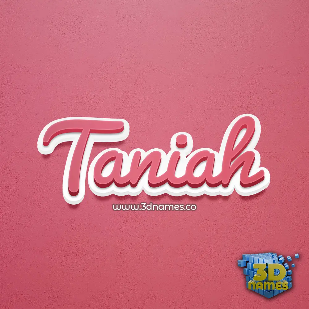 taniah in Red Scribble style - 3D name wallpaper