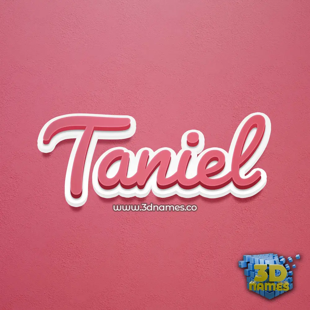 taniel in Red Scribble style - 3D name wallpaper
