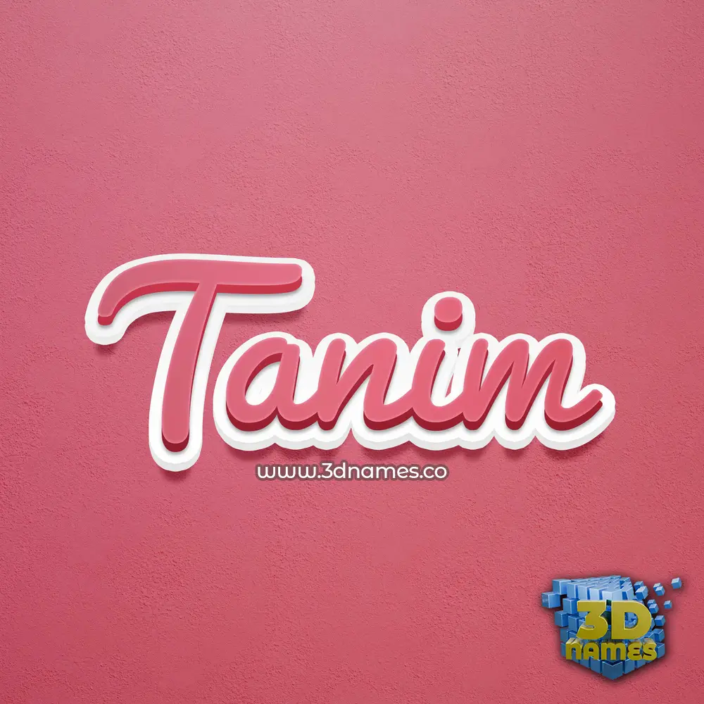 tanim in Red Scribble style - 3D name wallpaper