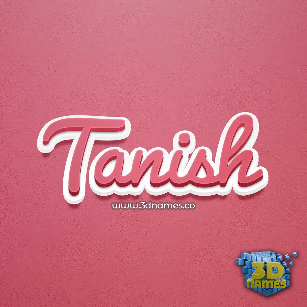 tanish in Red Scribble style - 3D name wallpaper