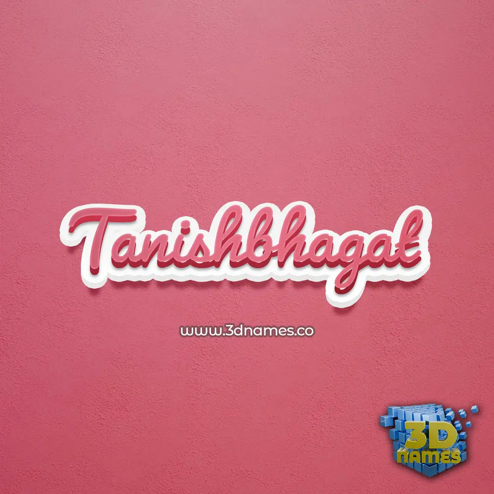 tanishbhagat in Red Scribble style - 3D name wallpaper