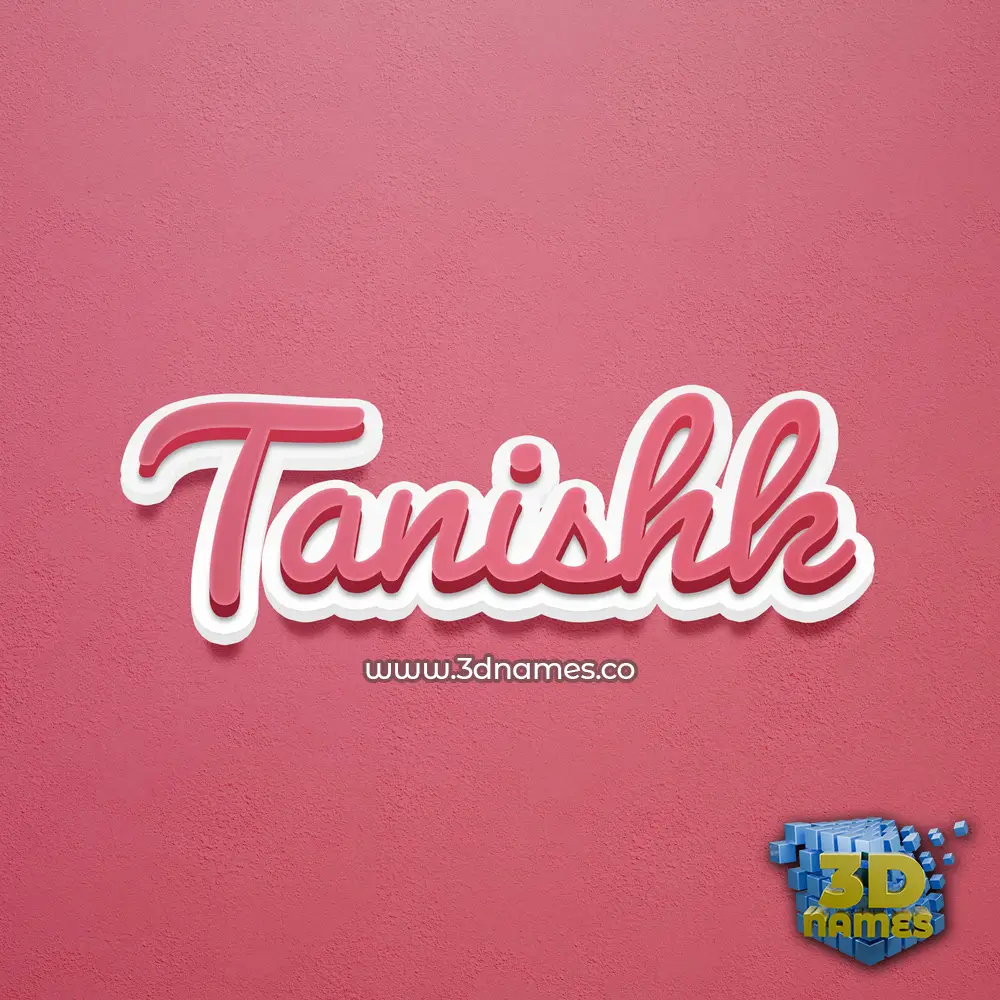 tanishk in Red Scribble style - 3D name wallpaper