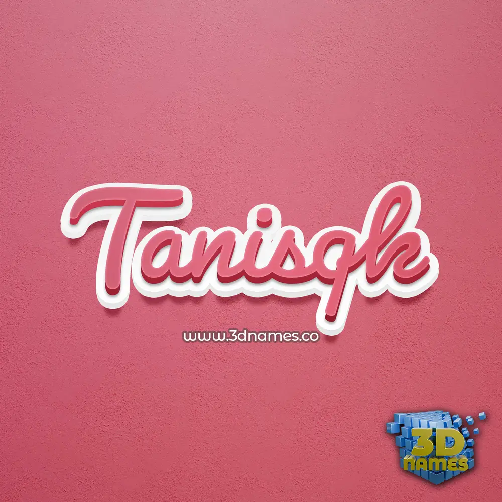 tanisqk in Red Scribble style - 3D name wallpaper
