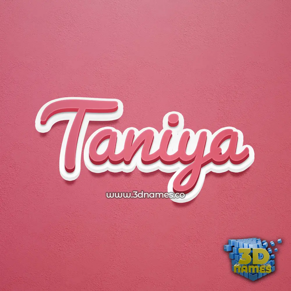 taniya in Red Scribble style - 3D name wallpaper