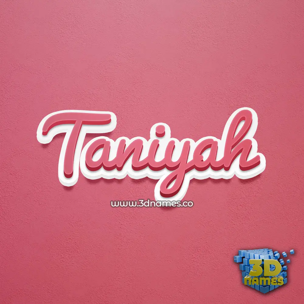 taniyah in Red Scribble style - 3D name wallpaper