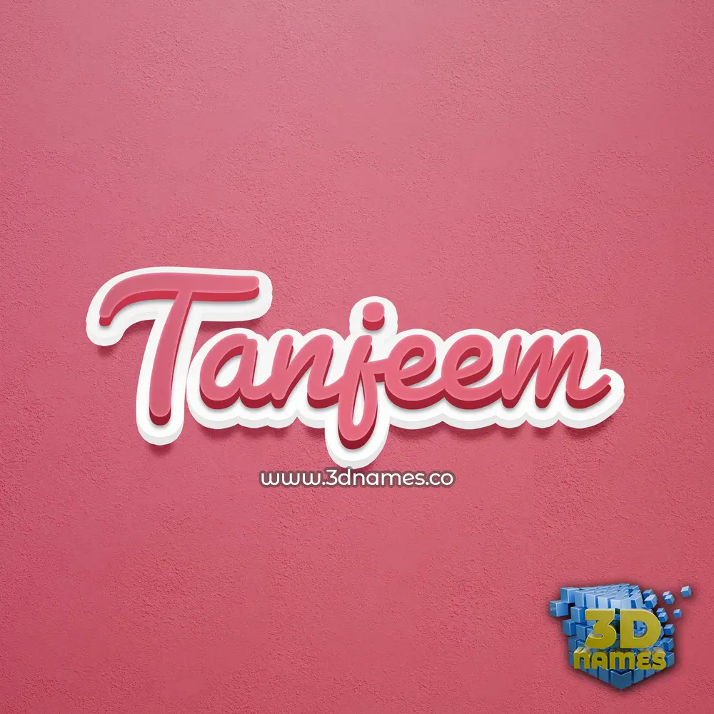 tanjeem in Red Scribble style - 3D name wallpaper