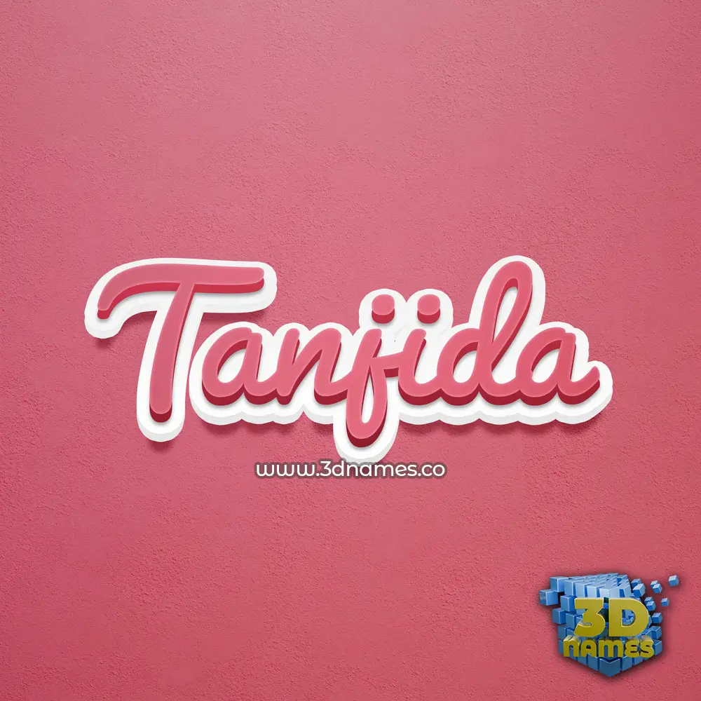 tanjida in Red Scribble style - 3D name wallpaper