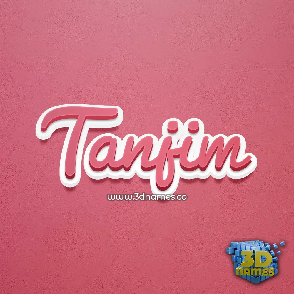 tanjim in Red Scribble style - 3D name wallpaper