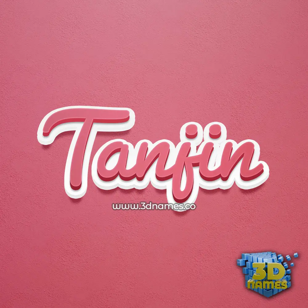 tanjin in Red Scribble style - 3D name wallpaper