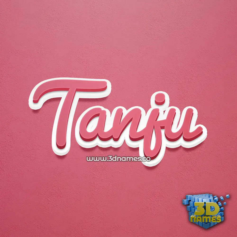 tanju in Red Scribble style - 3D name wallpaper