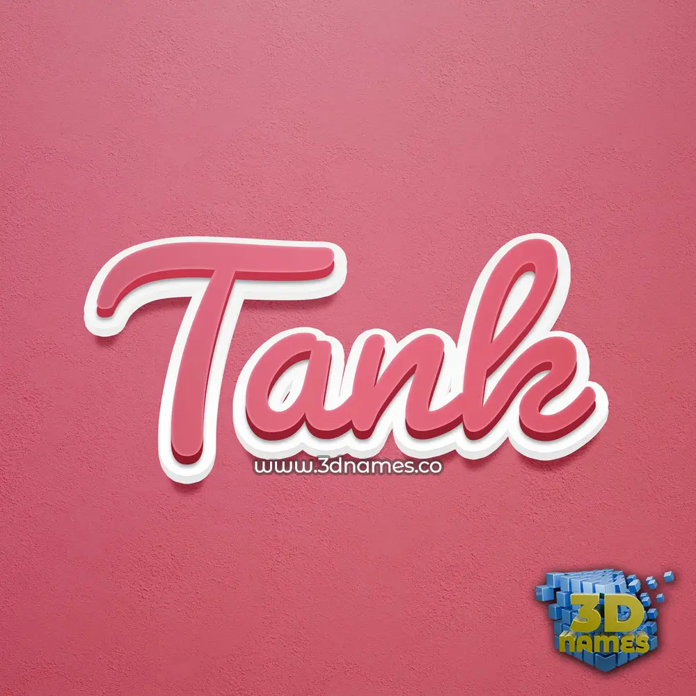 tank in Red Scribble style - 3D name wallpaper