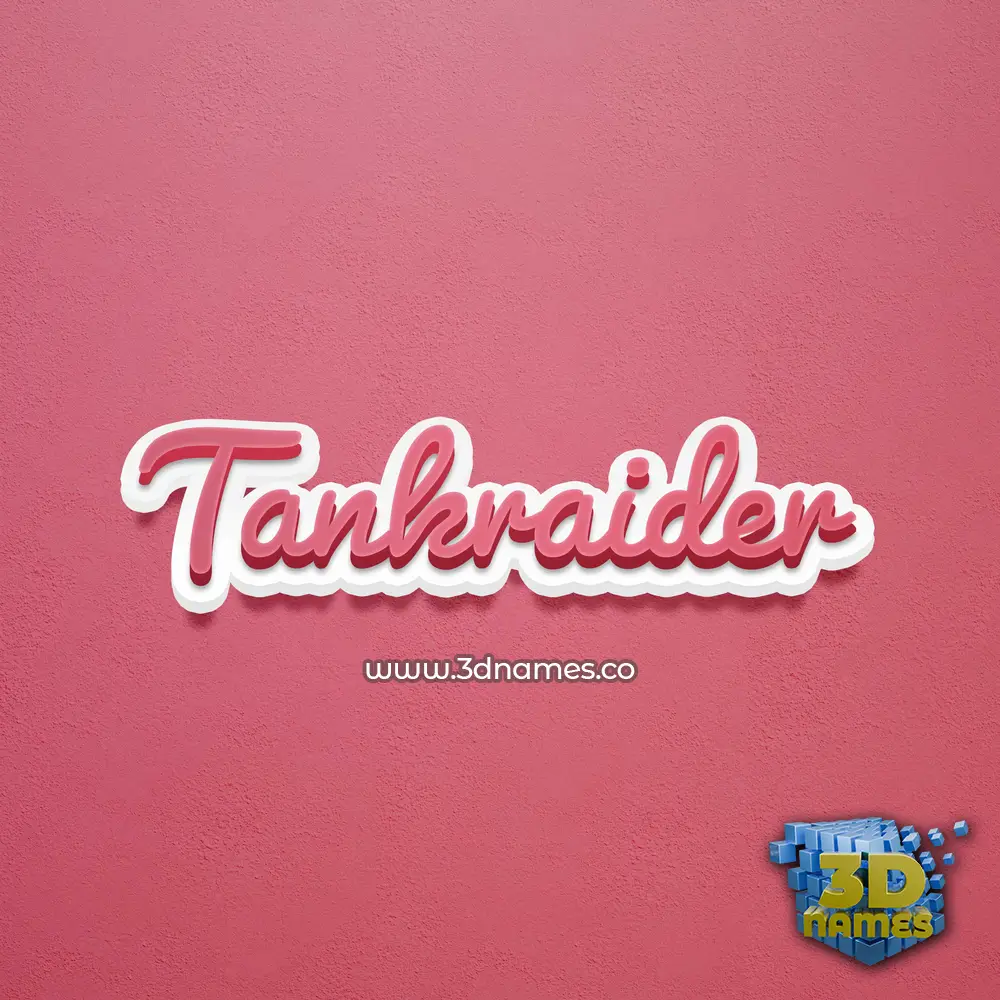 tankraider in Red Scribble style - 3D name wallpaper