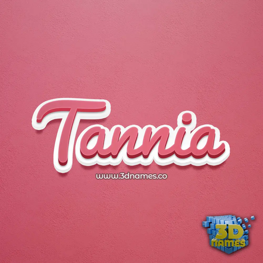 tannia in Red Scribble style - 3D name wallpaper