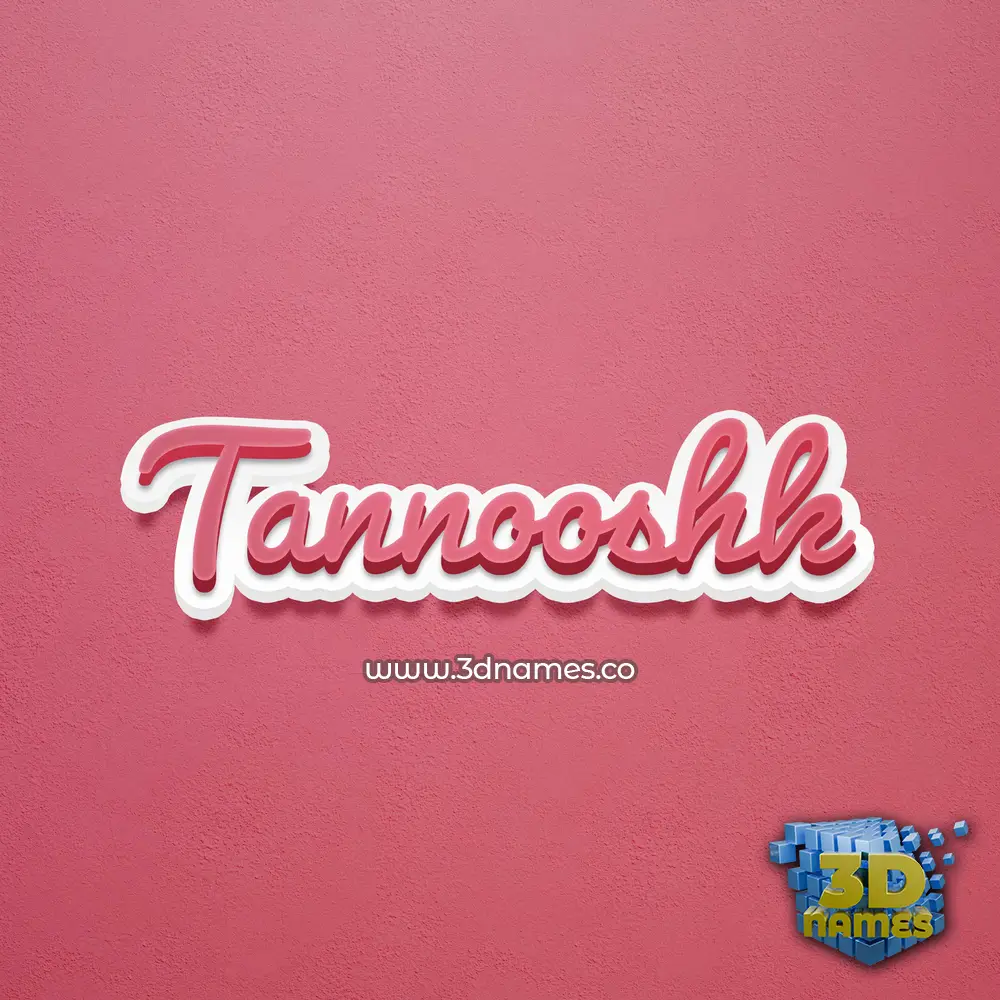 tannooshk in Red Scribble style - 3D name wallpaper